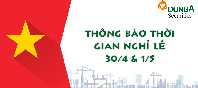 DAS thông báo thời gian nghỉ lễ 30/4 và 01/5 năm 2020