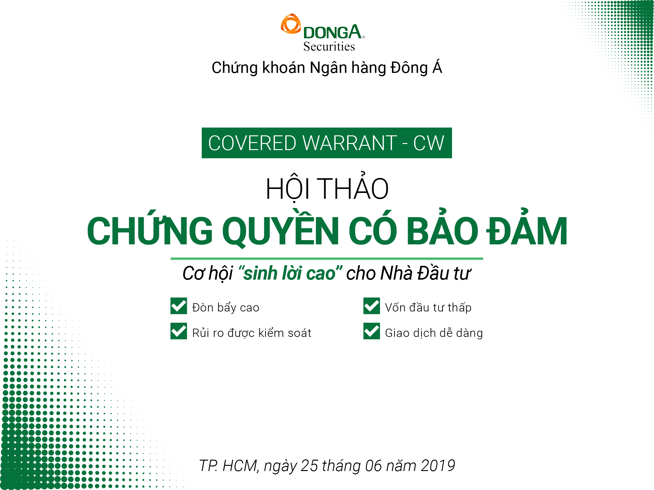 Thư mời tham dự Hội thảo Chứng quyền có bảo đảm