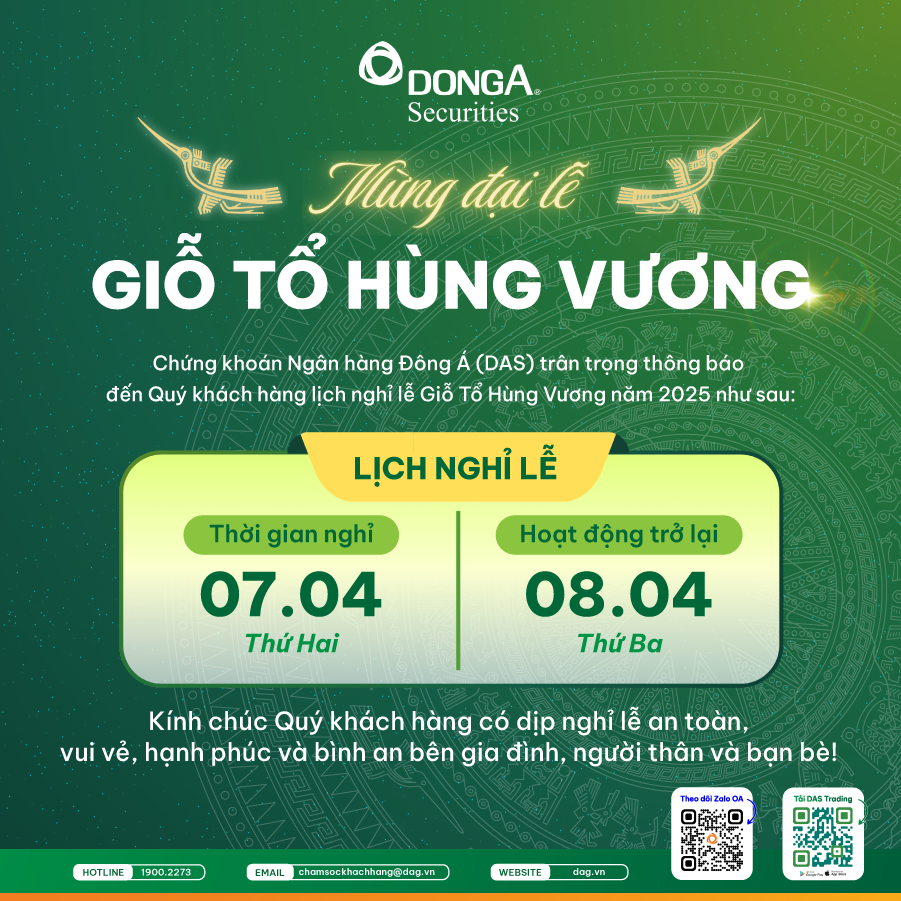 THÔNG BÁO NGHỈ LỄ GIỖ TỔ HÙNG VƯƠNG